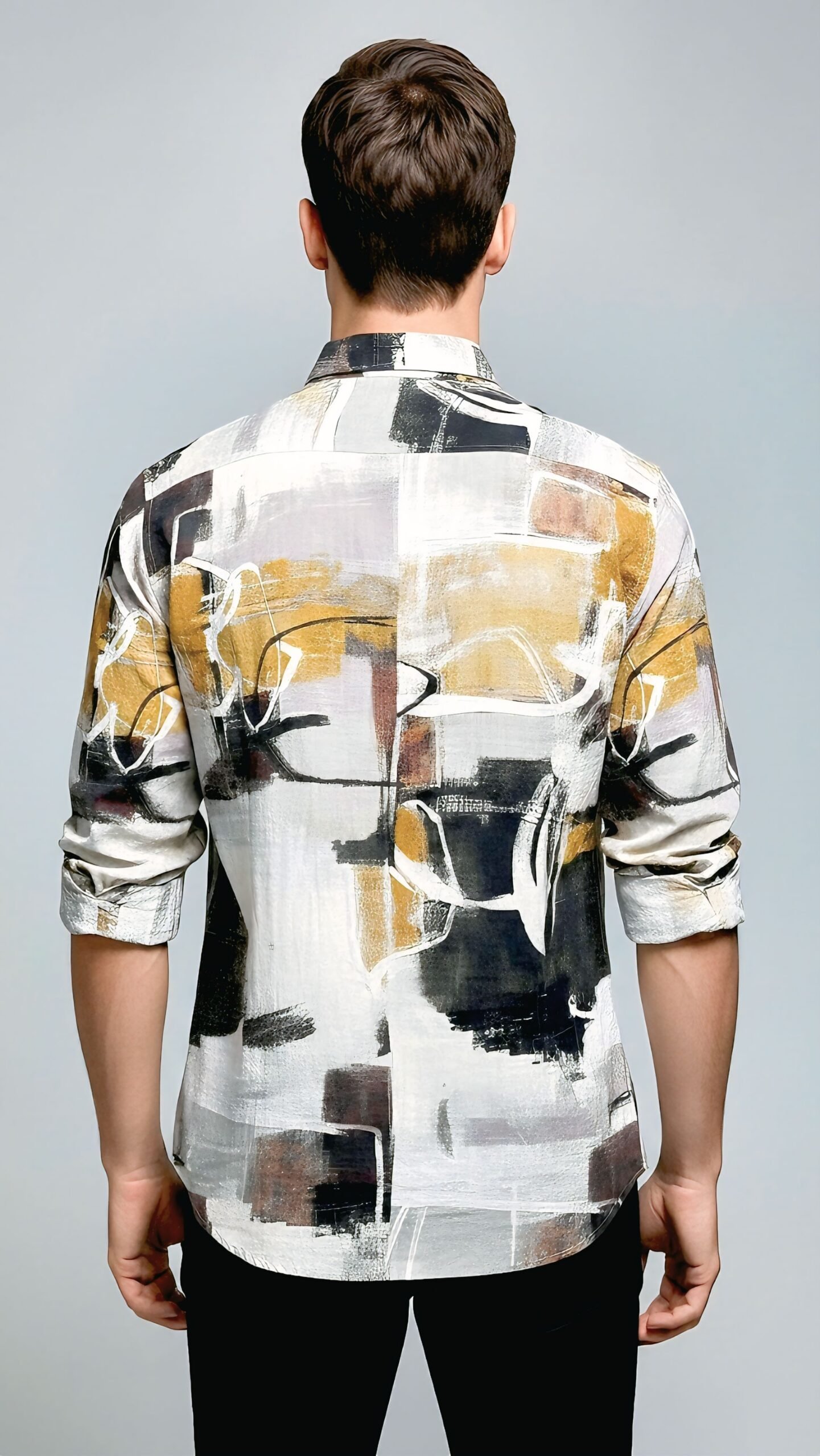 Men’s Premium Abstract Print Casual Shirt – Stylish & Modern Fit - Image 4