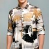 Men’s Premium Abstract Print Casual Shirt – Stylish & Modern Fit
