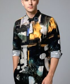 Alternative view of Men’s Fashion Abstract Print Party Wear Shirt