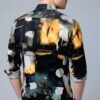 Men’s Fashion Abstract Print Party Wear Shirt