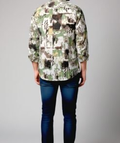 Premium Men’s Abstract Design Casual Shirt – Green