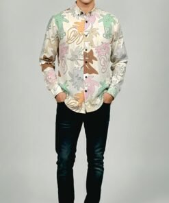 Stylish Men’s Printed Cotton Shirt – Slim Fit Look