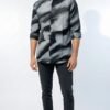 Men’s Modern Abstract Print Casual Wear Shirt – Grey