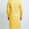 Men’s Mustard Yellow Solid Kurta with White Pajama – Ethnic Wear